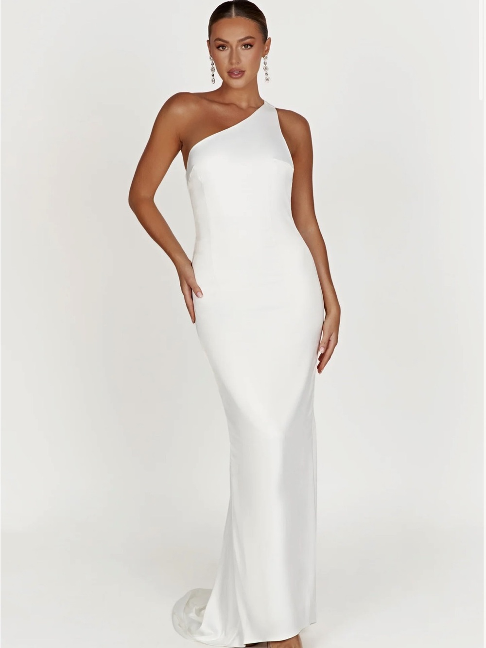 Meshki Harper One Shoulder Gown - White